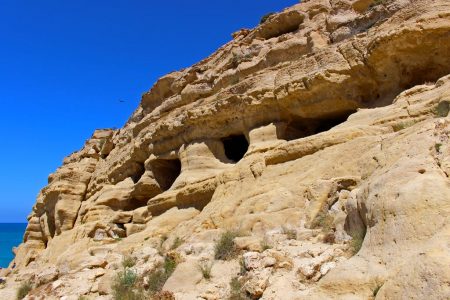 Wohnhöhlen in Matala auf Kreta